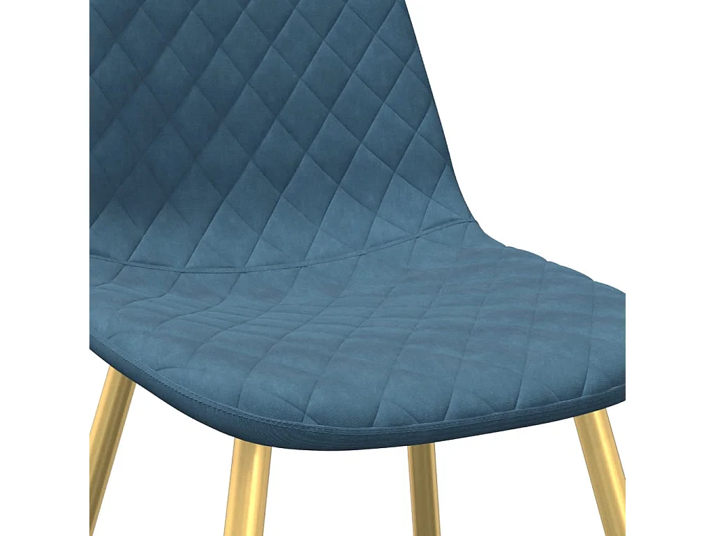 Chaises à manger lot de 4 Bleu Velours
