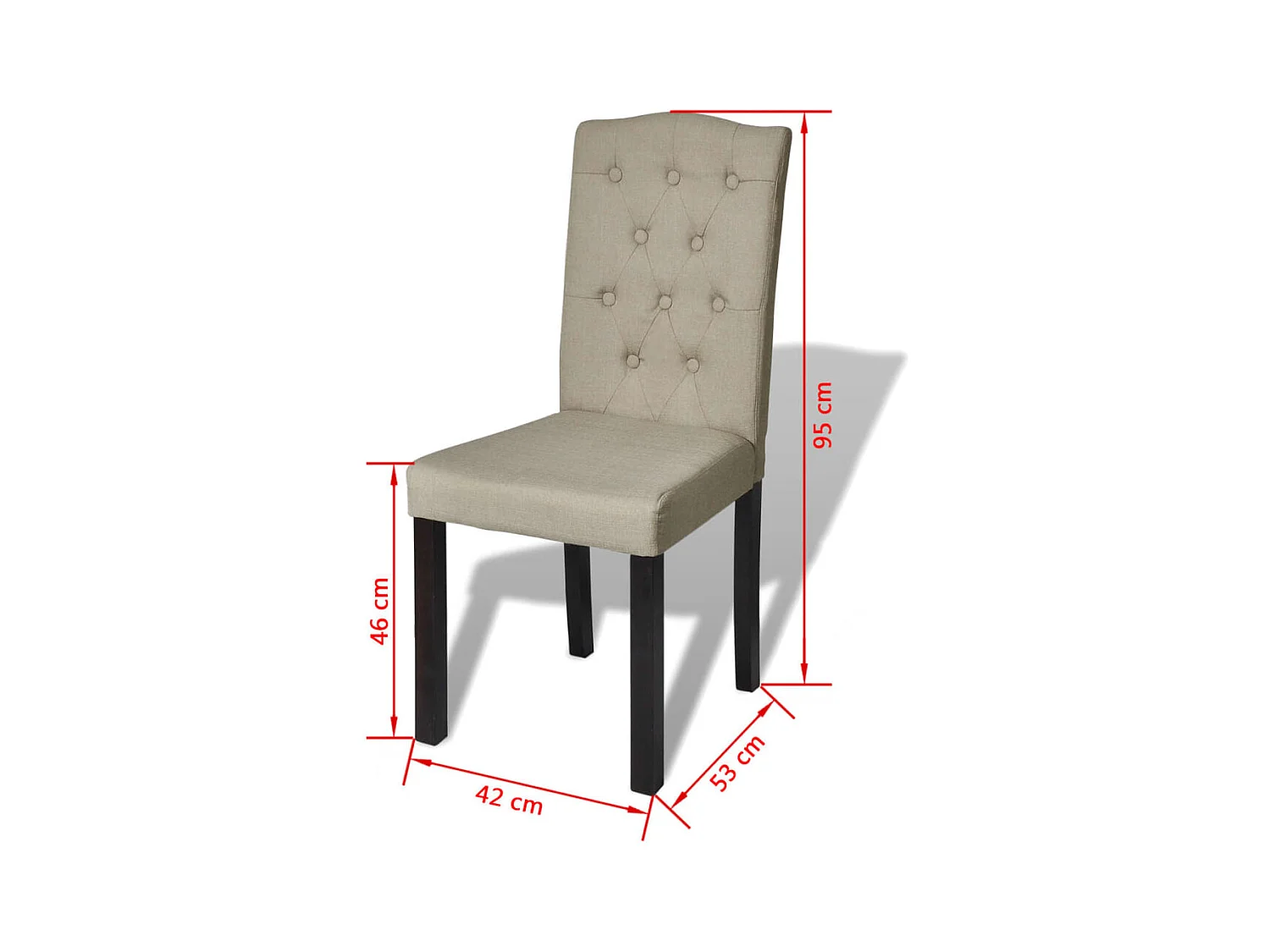 Sillas de comedor 4 unidades tela camel