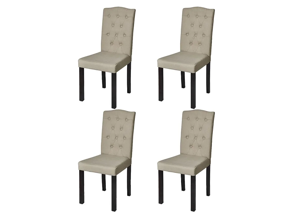 Sillas de comedor 4 unidades tela color camel
