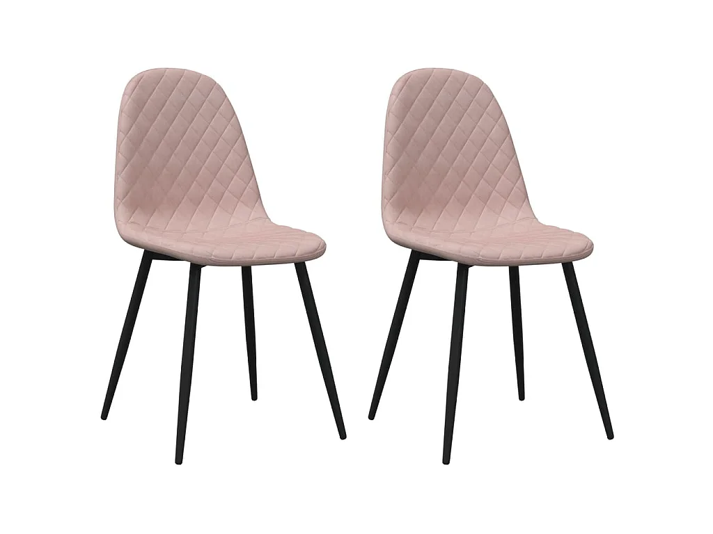 Eetkamerstoelen 2 st fluweel roze