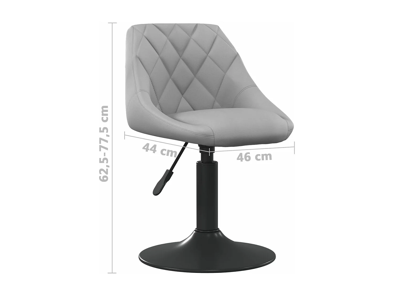 Chaises pivotantes à manger lot de 4 gris clair velours