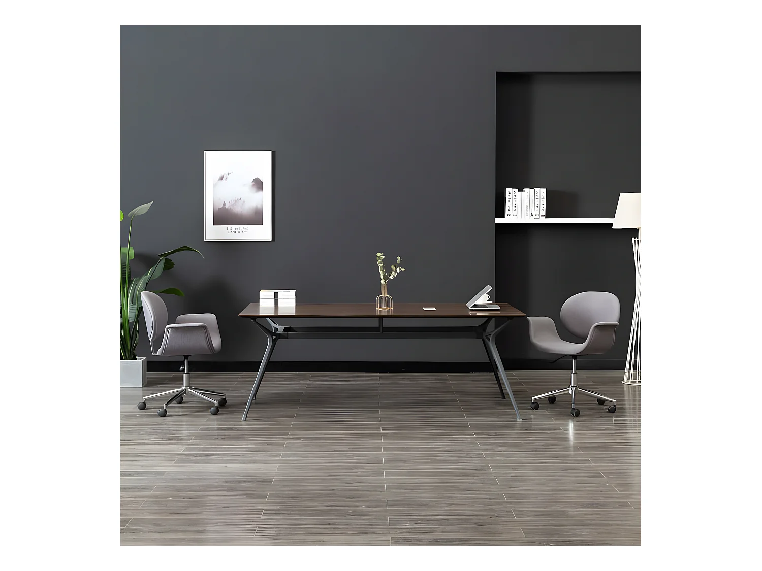 Chaises pivotantes à manger lot de 2 gris tissu
