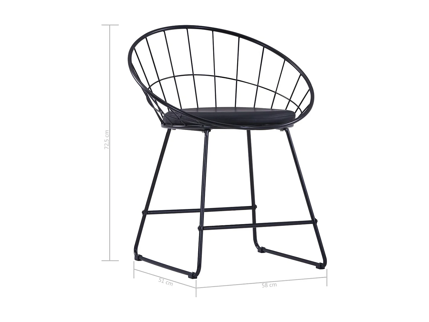 Sillas de comedor asientos de cuero sintético 6 uds acero negro