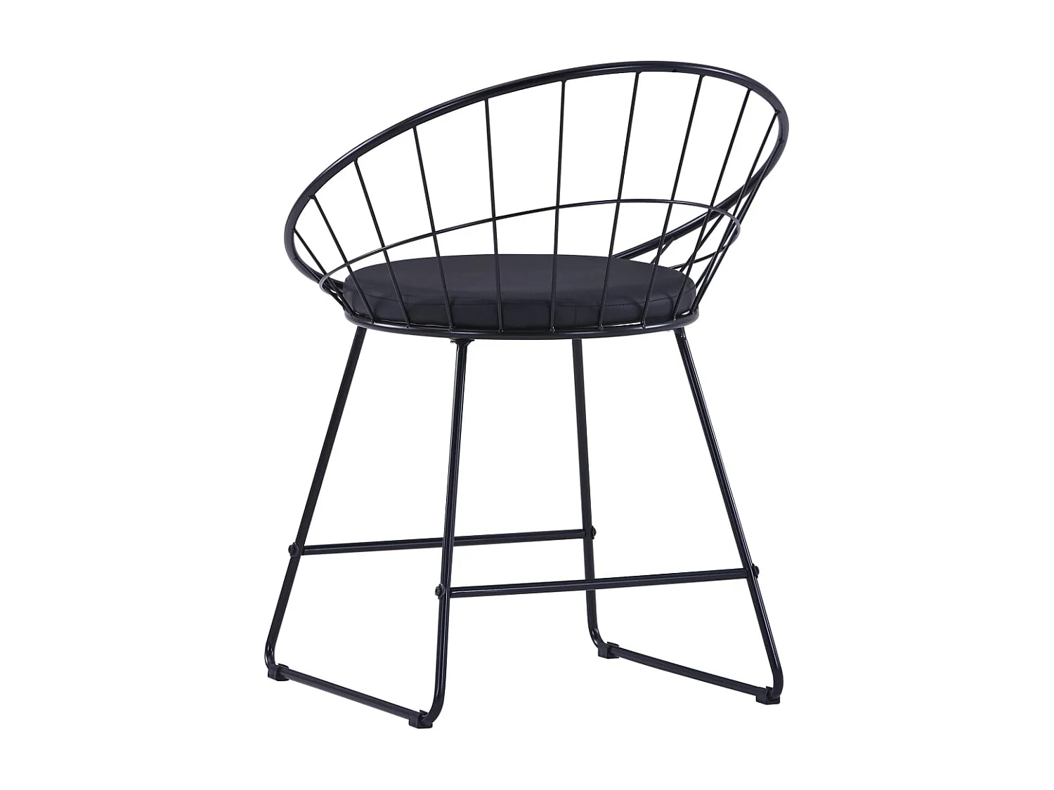 Sillas de comedor asientos de cuero sintético 6 uds acero negro