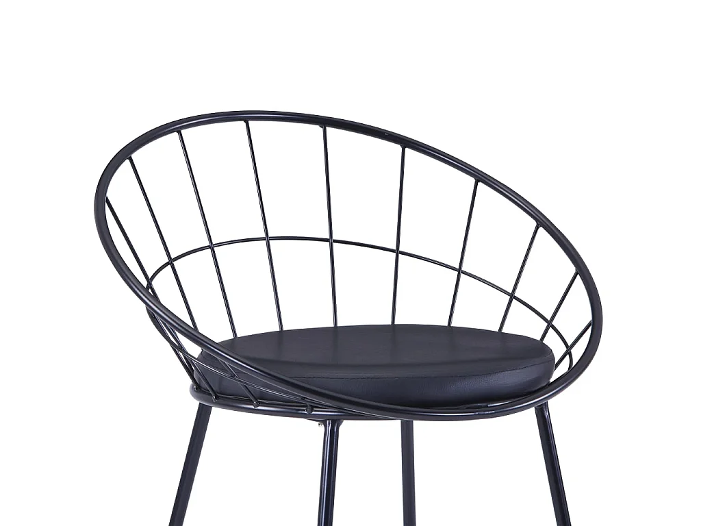Esszimmerstühle mit Kunstledersitzen 6 Stk. Schwarz Stahl