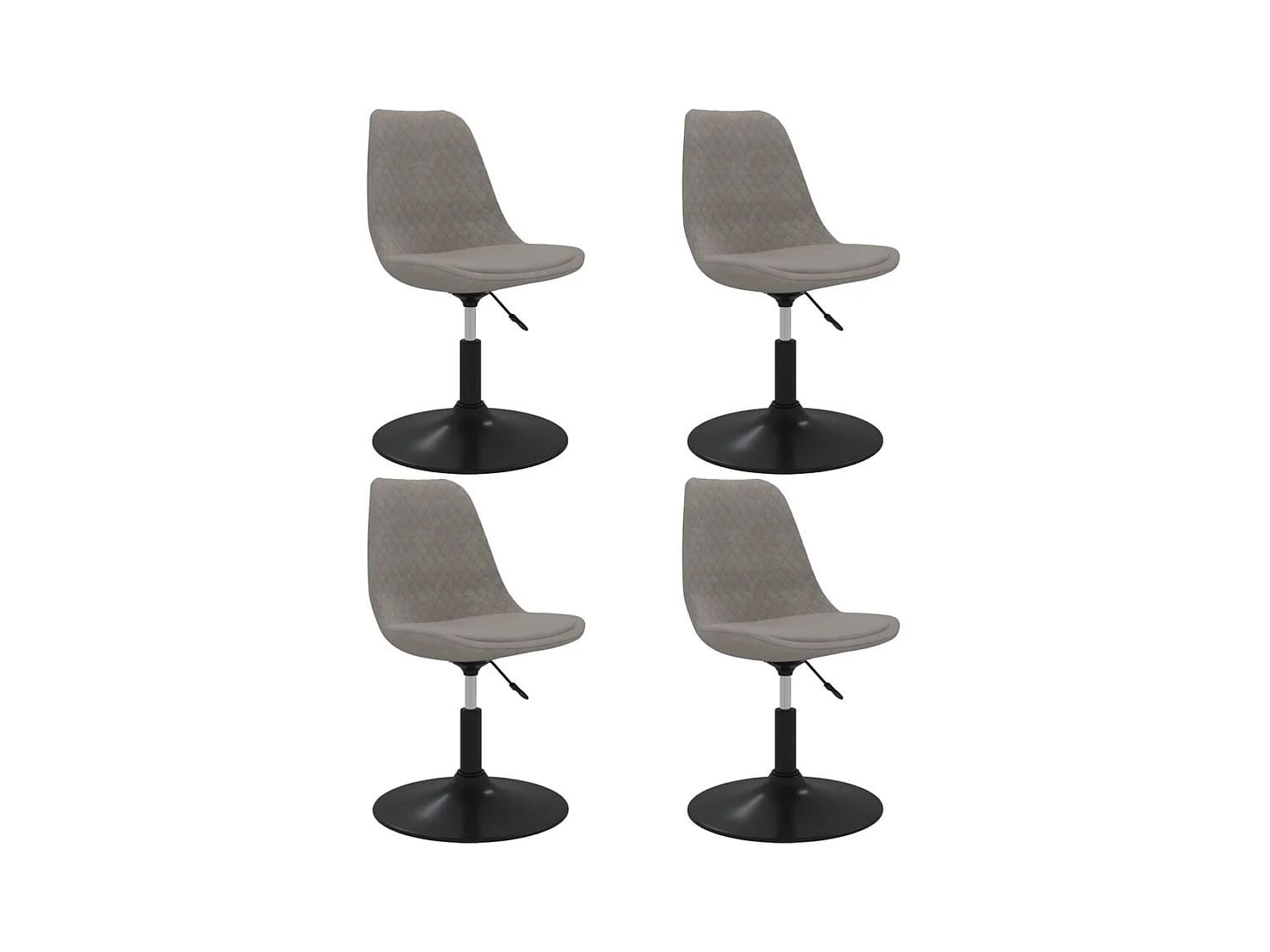 Sillas de comedor giratorias 4 unidades terciopelo gris claro