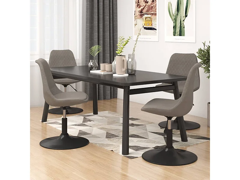 Chaises à manger pivotantes lot de 4 Gris clair Velours