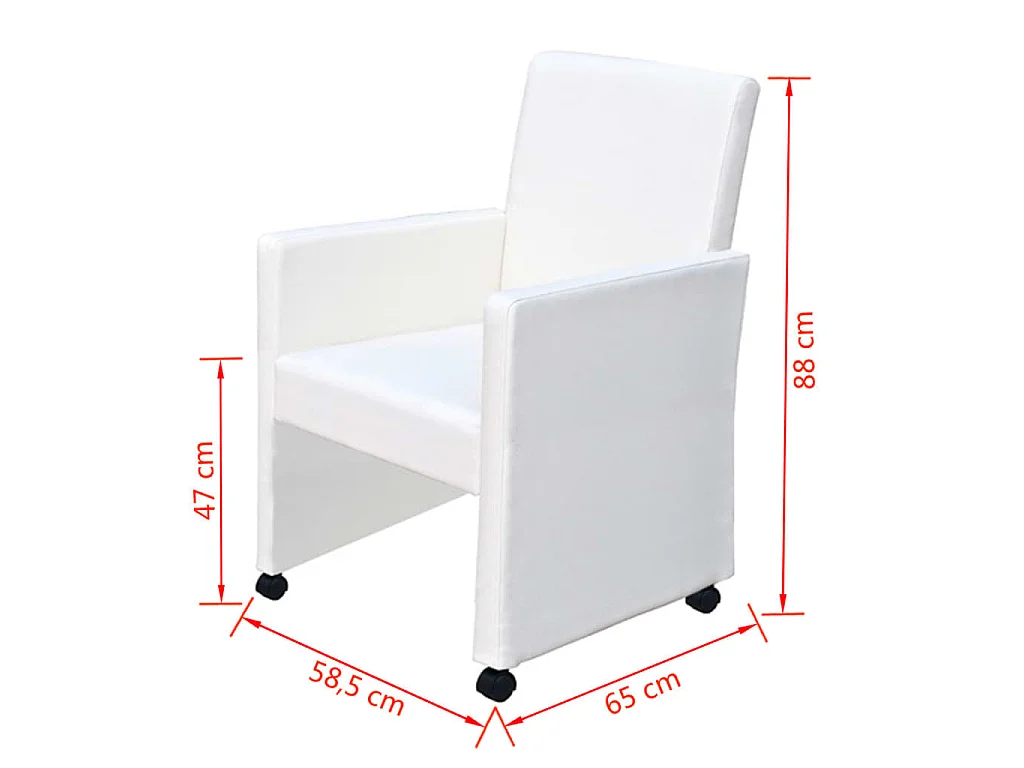 Eetkamerstoelen 6 st kunstleer wit