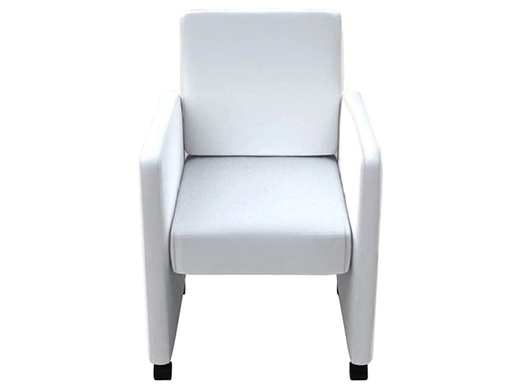 Eetkamerstoelen 6 st kunstleer wit