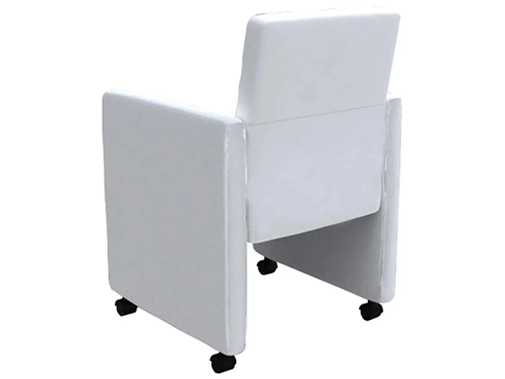 Eetkamerstoelen 6 st kunstleer wit