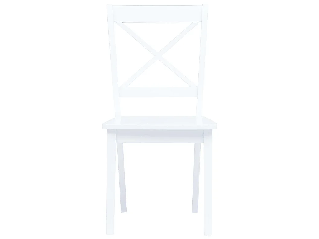 Eetkamerstoelen 6 st massief rubberwood wit