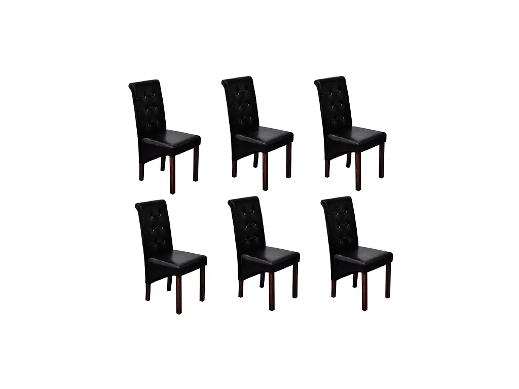 Eetkamerstoelen 6 st kunstleer zwart