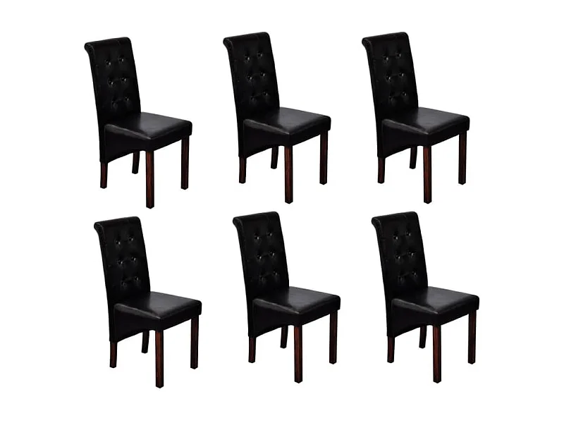 Eetkamerstoelen 6 st kunstleer zwart