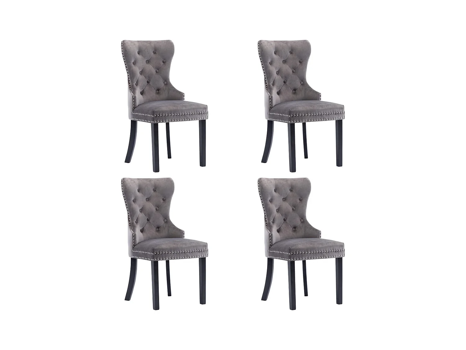 Chaises à manger lot de 4 gris velours
