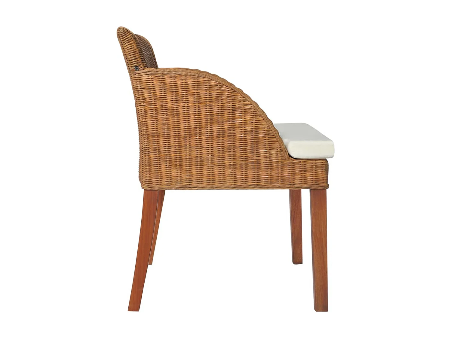 Esszimmerstühle mit Kissen 2 Stk. Hellbraun Natur Rattan