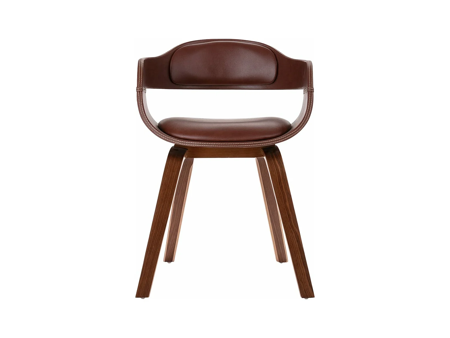 Chaise à manger Marron Bois courbé et similicuir