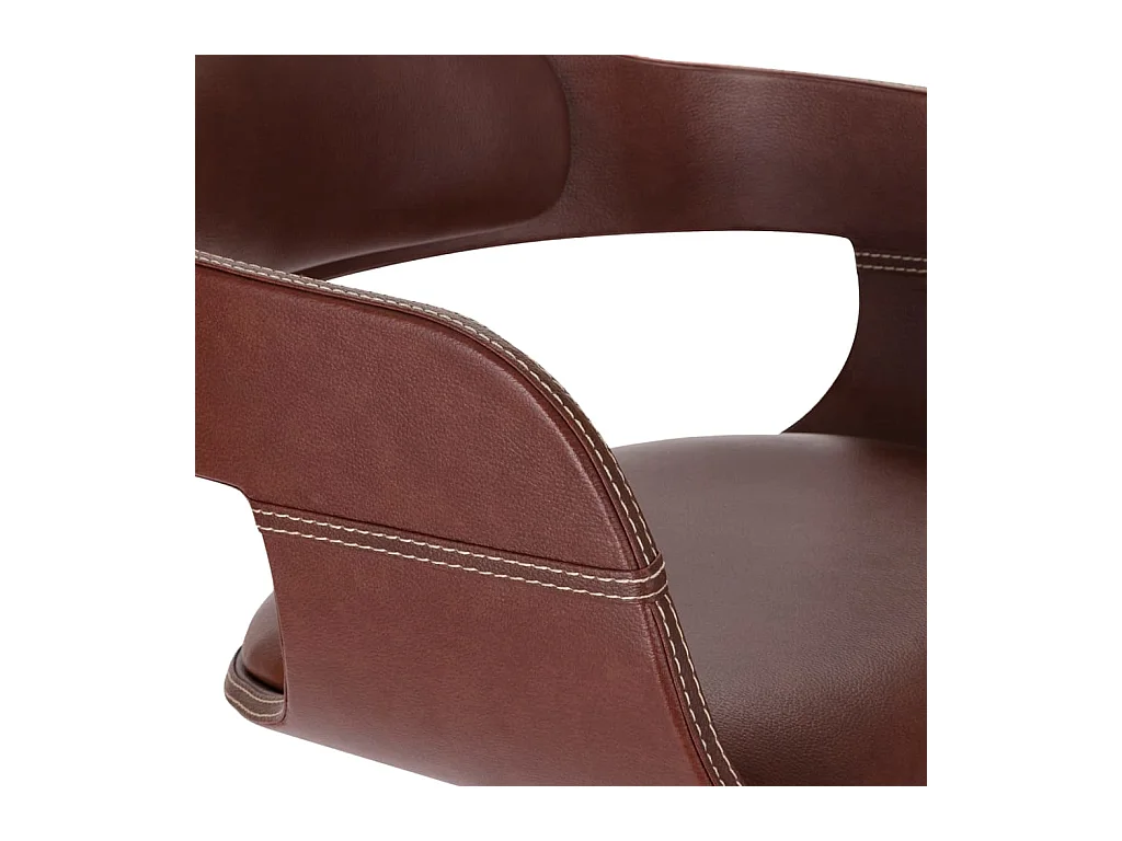 Chaise à manger Marron Bois courbé et similicuir