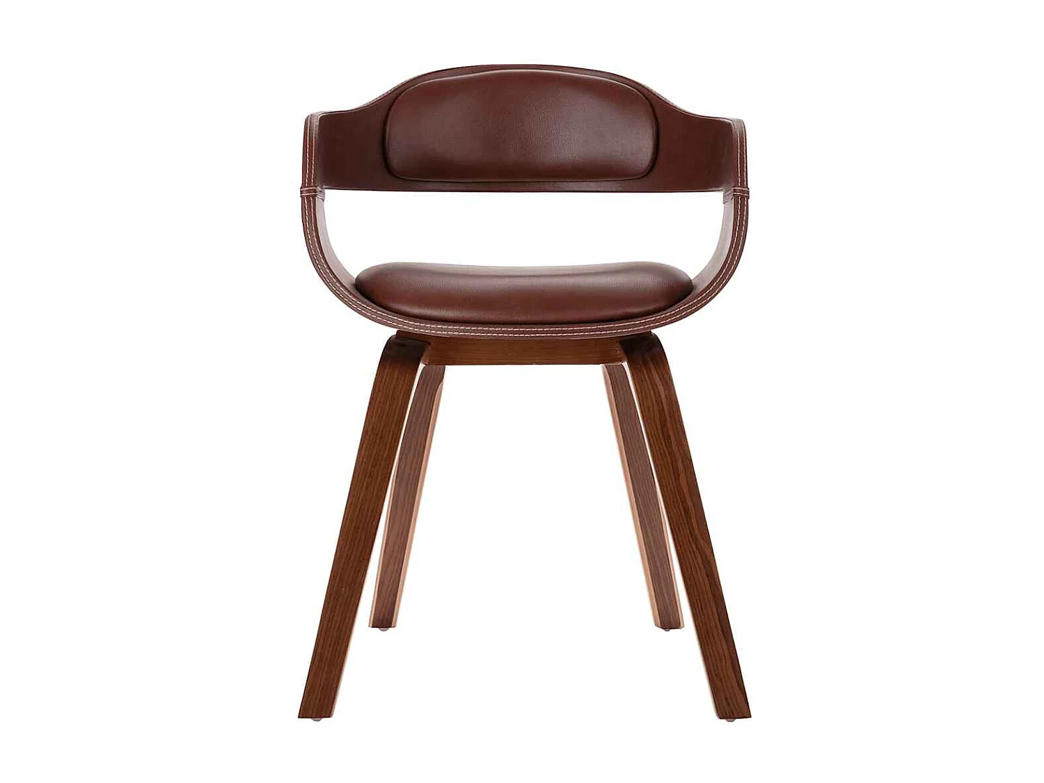 Chaise à manger Marron Bois courbé et similicuir