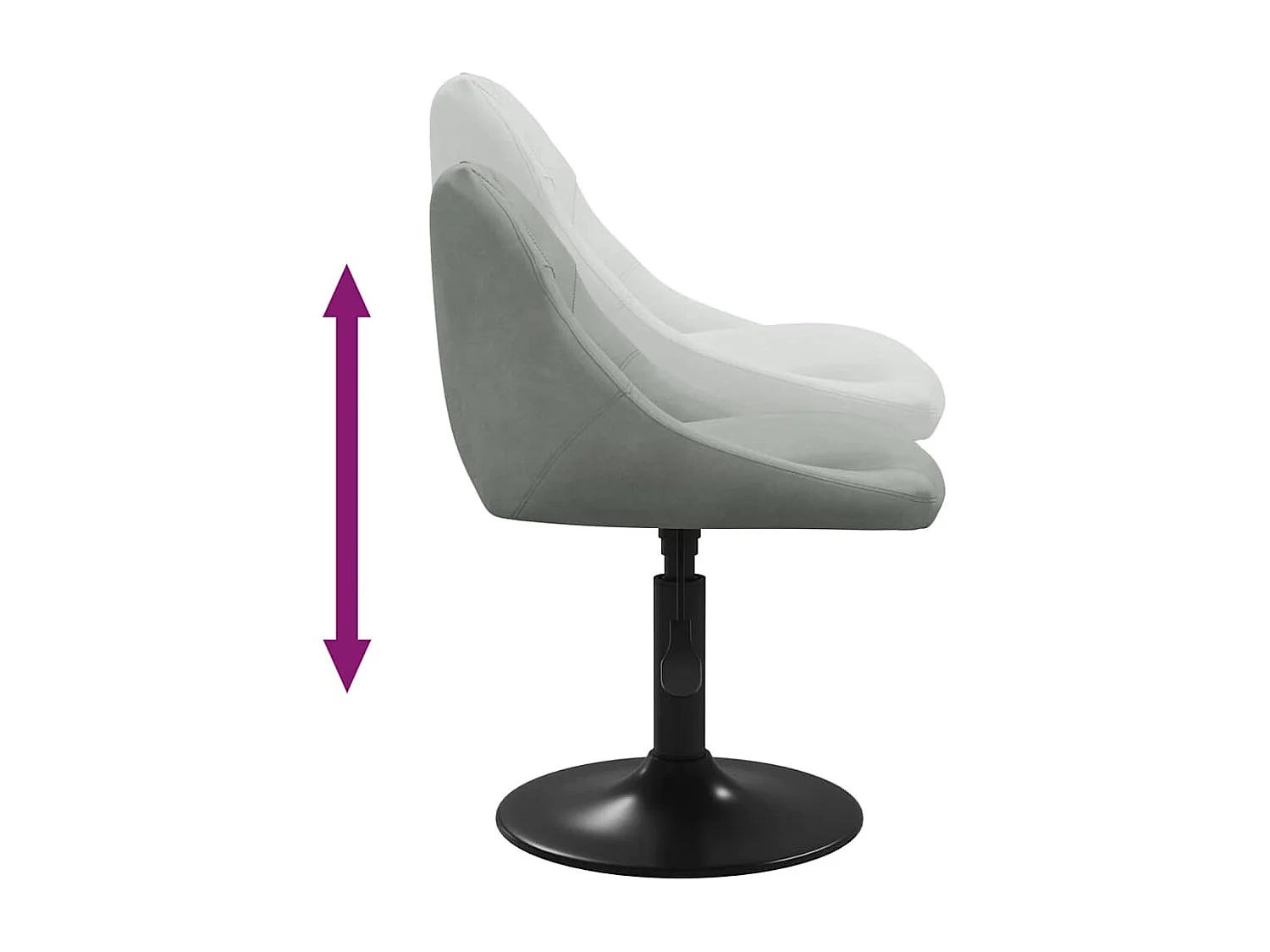 Eetkamerstoel fluweel lichtgrijs