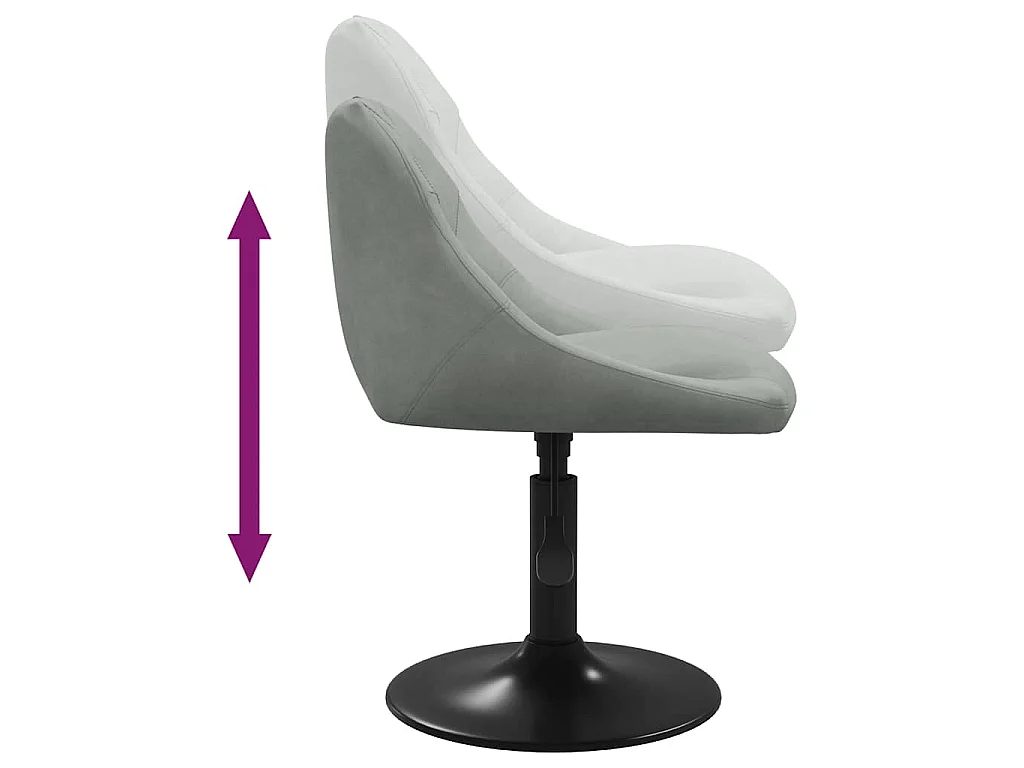 Chaise de salle à manger Gris clair Velours