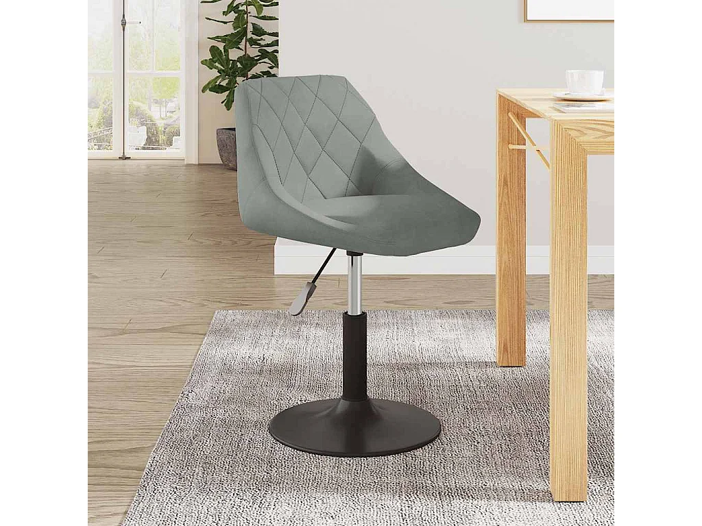Chaise de salle à manger Gris clair Velours