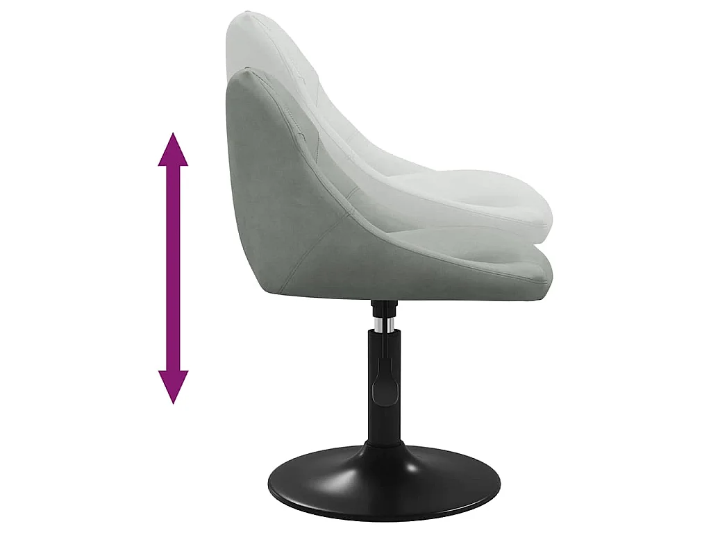 Chaise de salle à manger Gris clair Velours