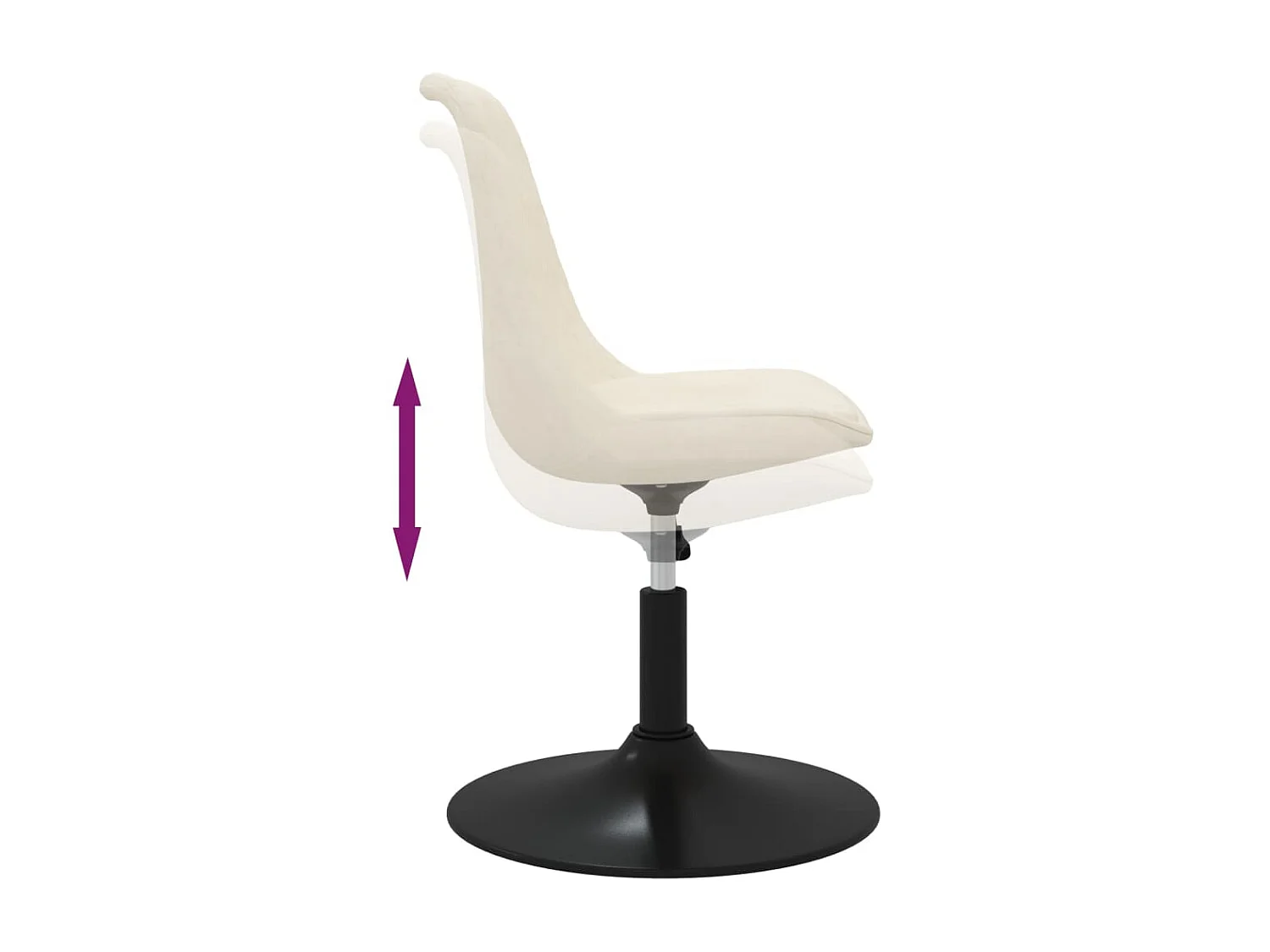 Sillas de comedor giratorias 4 unidades terciopelo color crema