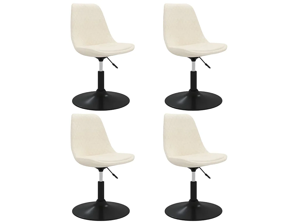 Chaises à manger pivotantes lot de 4 Crème Velours
