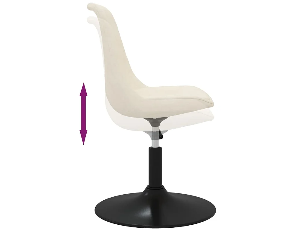 Chaises à manger pivotantes lot de 4 Crème Velours
