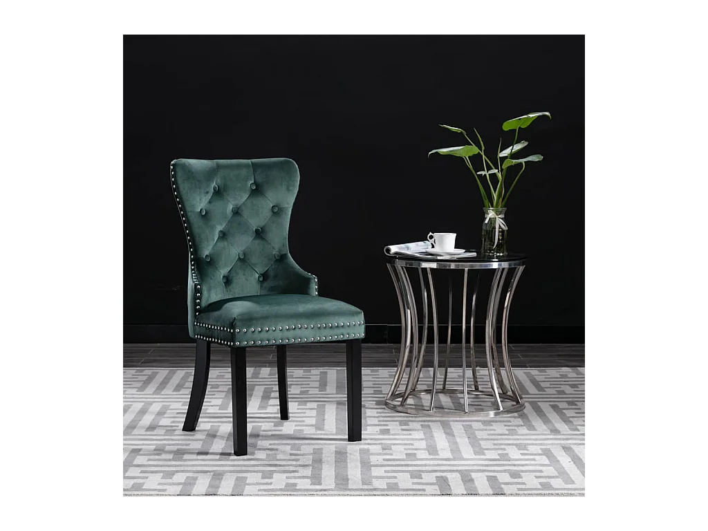 Eetkamerstoelen 6 st fluweel donkergroen