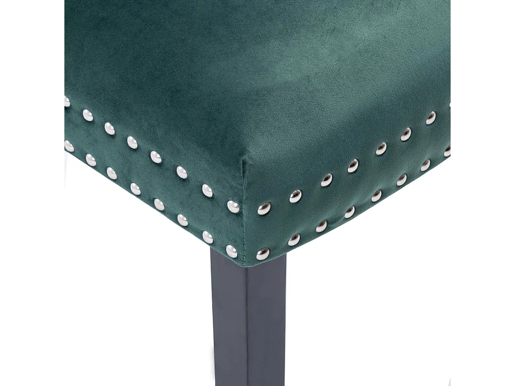 Chaises à manger lot de 6 vert foncé velours