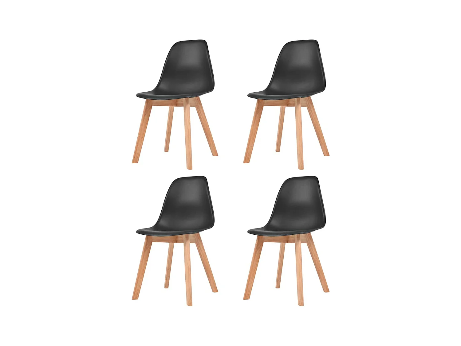 Esszimmerstühle 4 Stk. Schwarz Kunststoff