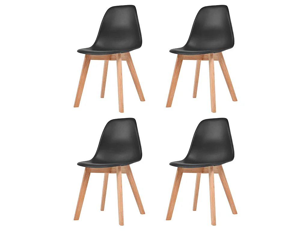 Chaises à manger lot de 4 Noir Plastique
