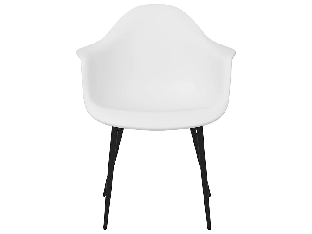 Cadeiras de jantar 6 pcs PP branco