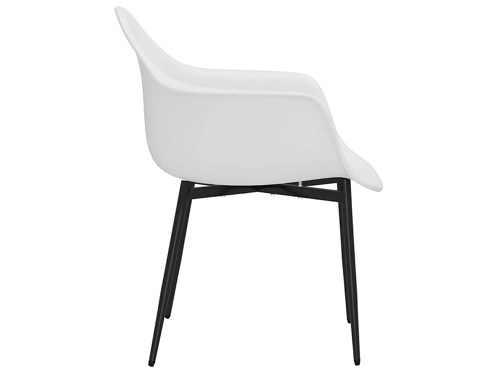 Cadeiras de jantar 6 pcs PP branco