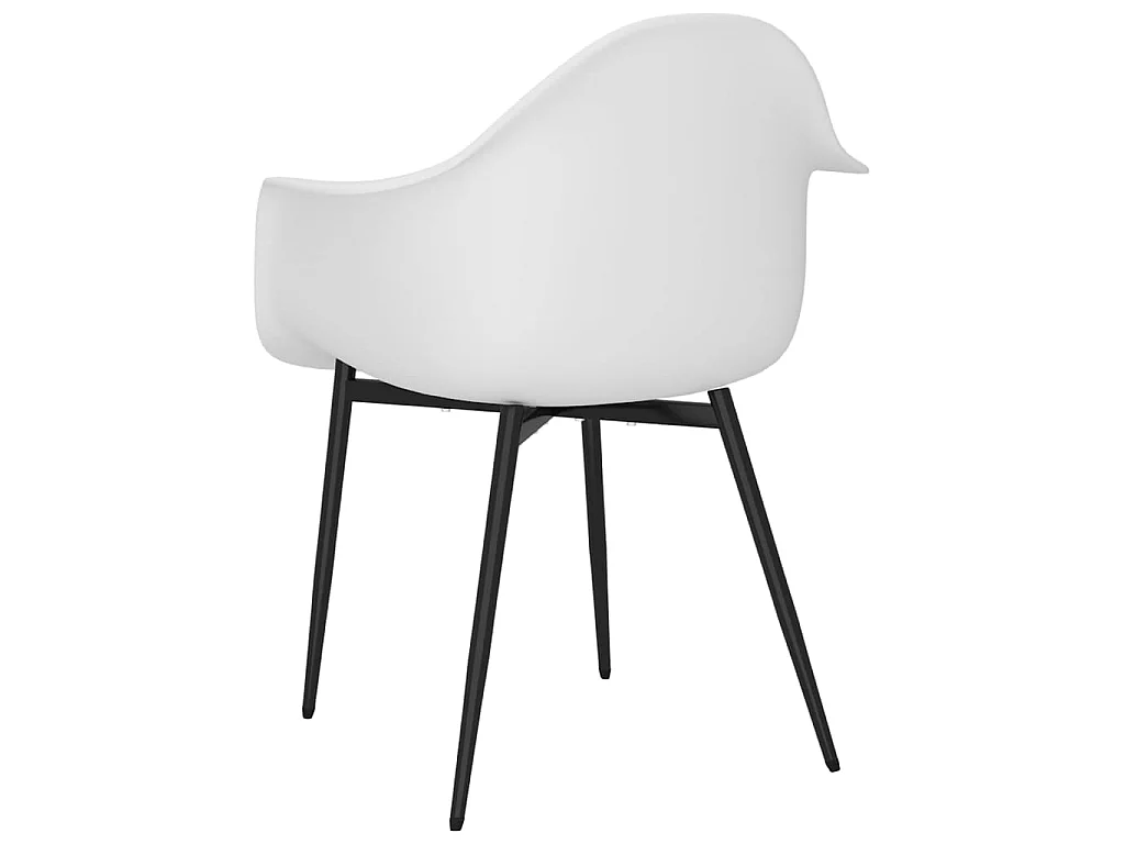 Cadeiras de jantar 6 pcs PP branco