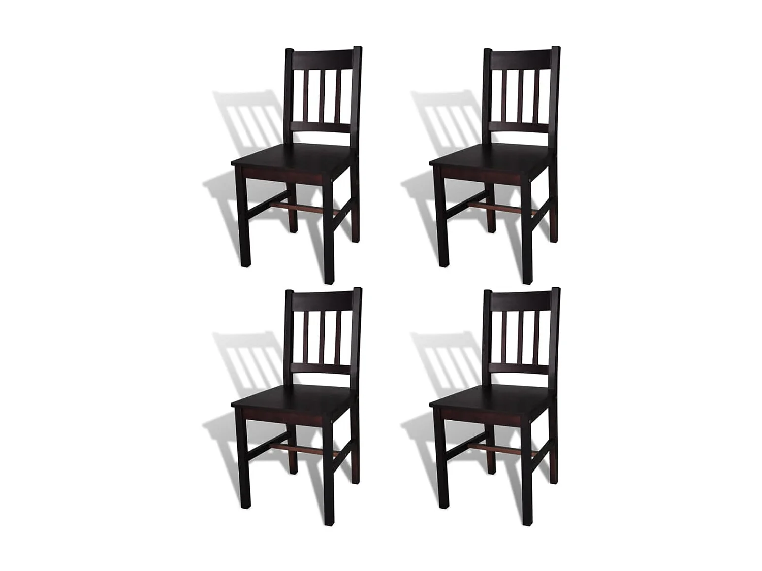 Eetkamerstoelen 4 st grenenhout donkerbruin