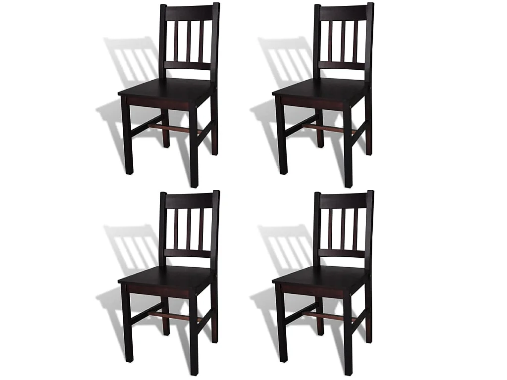 Chaises à manger lot de 4 marron foncé pinède