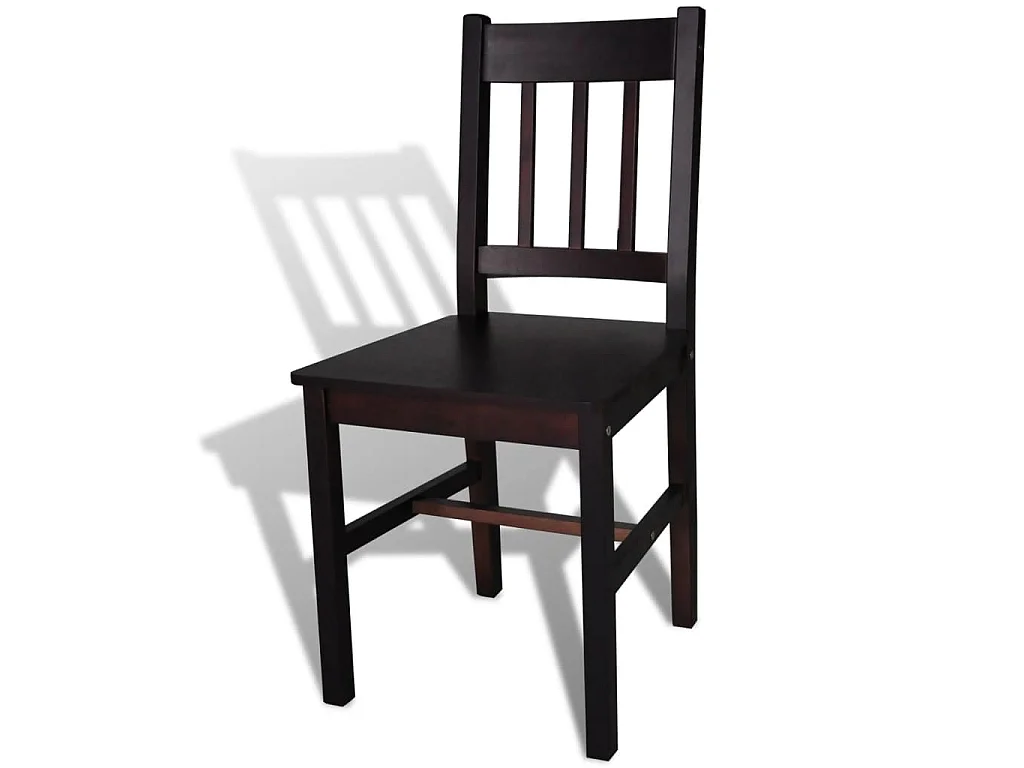 Chaises à manger lot de 4 marron foncé pinède