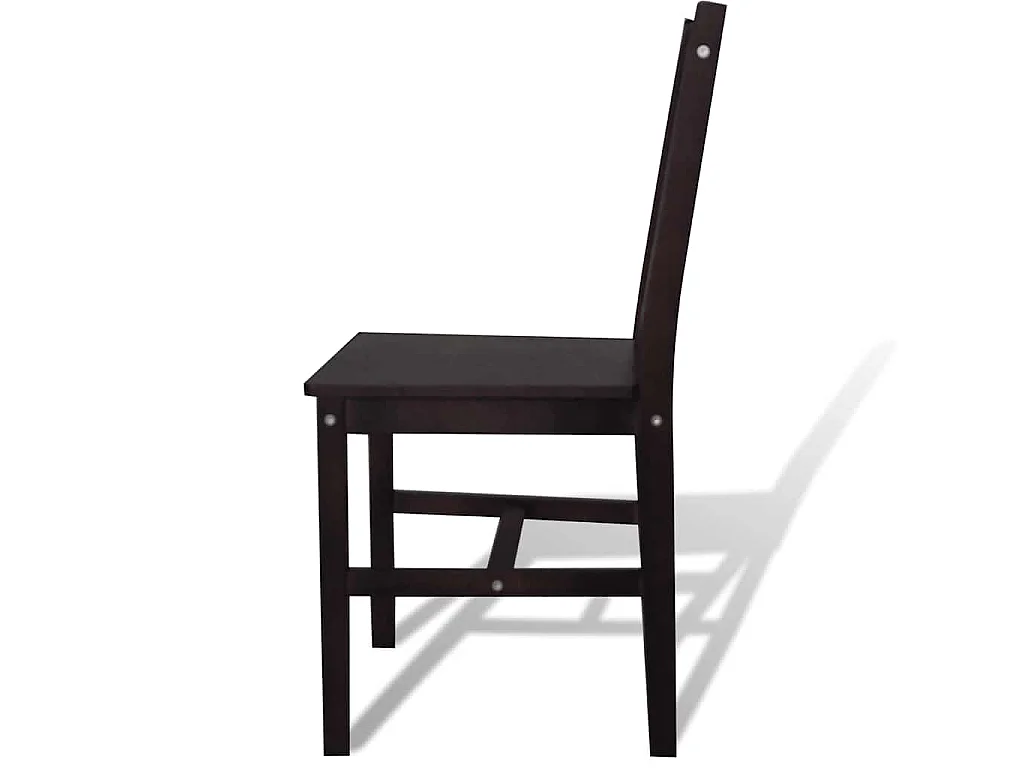 Sillas de comedor 4 unidades madera de pino marrón oscuro