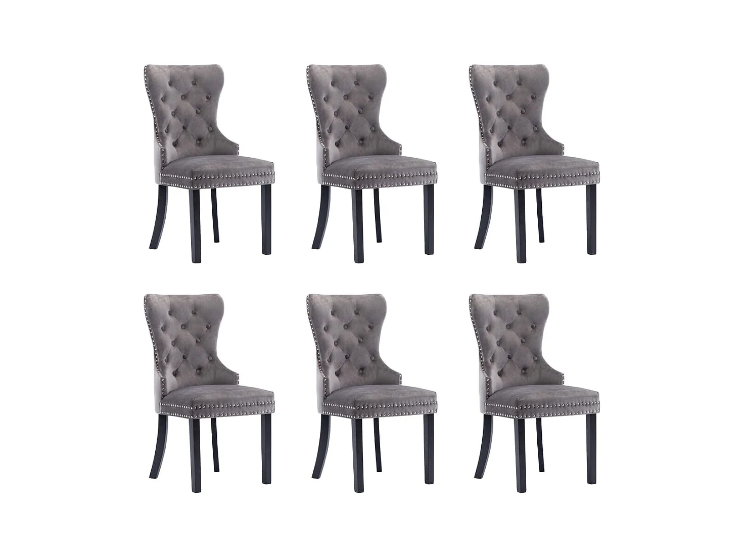 Chaises à manger lot de 6 gris velours