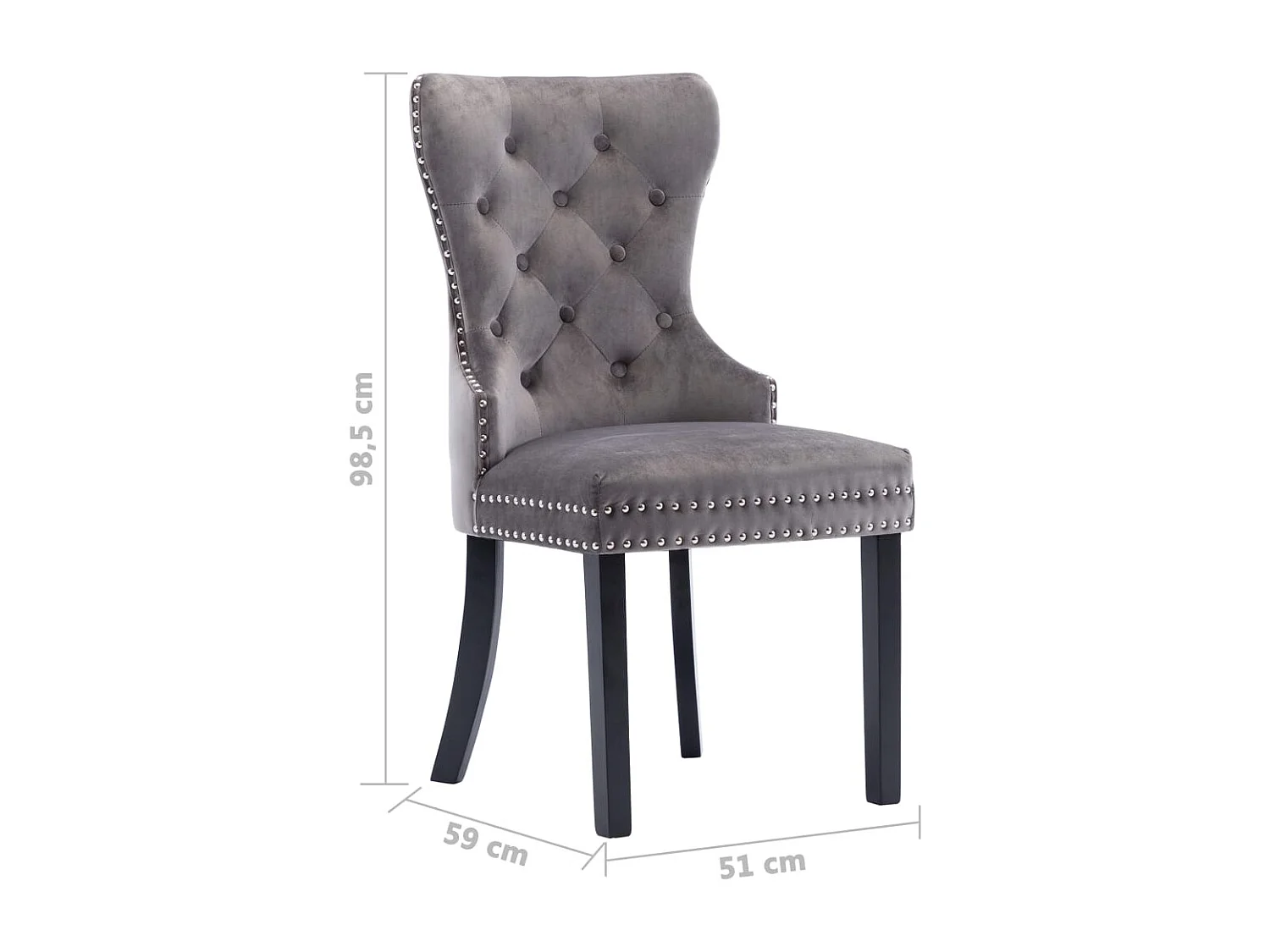 Cadeiras de jantar 6 pcs veludo cinzento