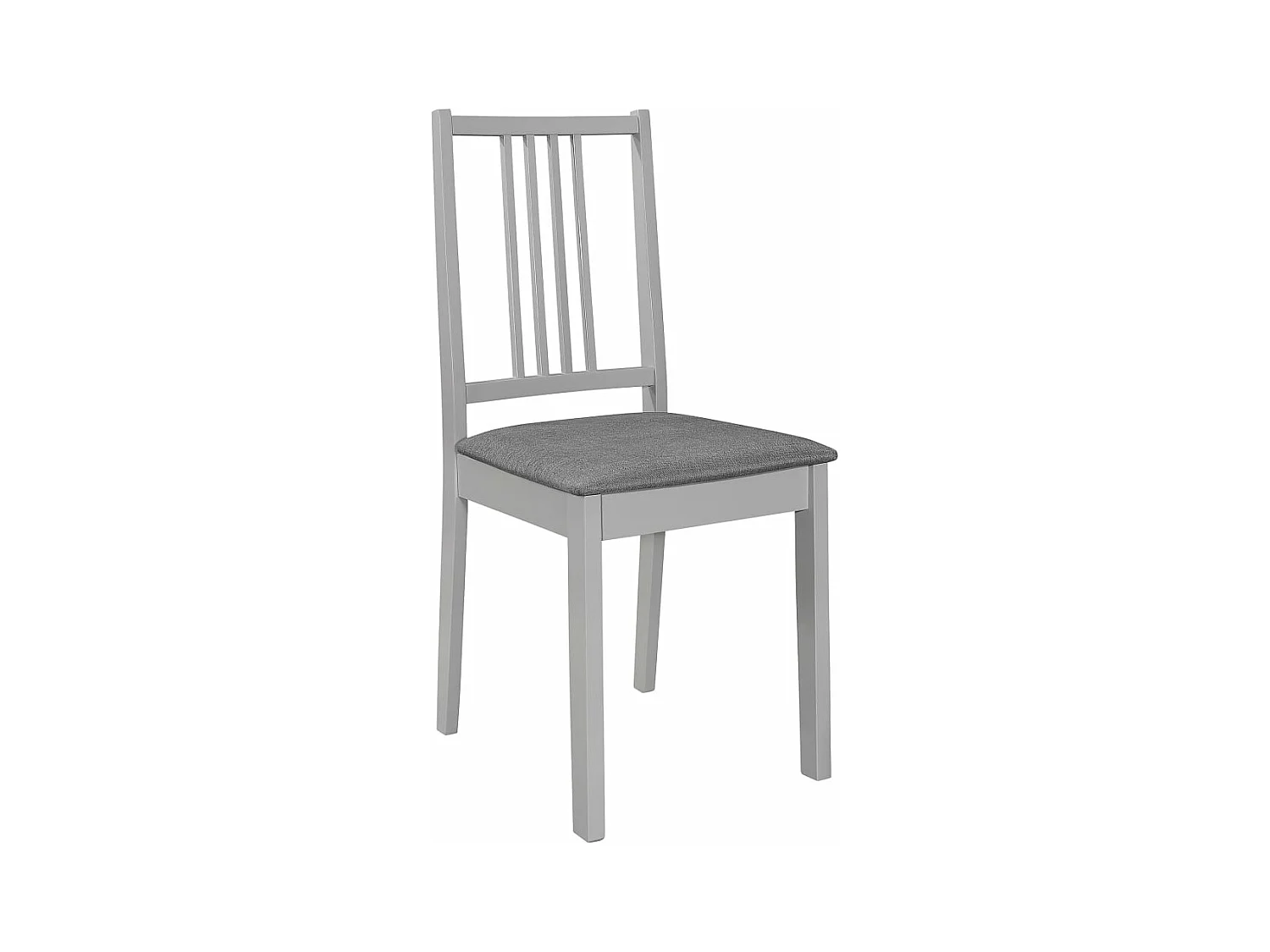 Esszimmerstühle mit Polstern 4 Stk. Grau Massivholz