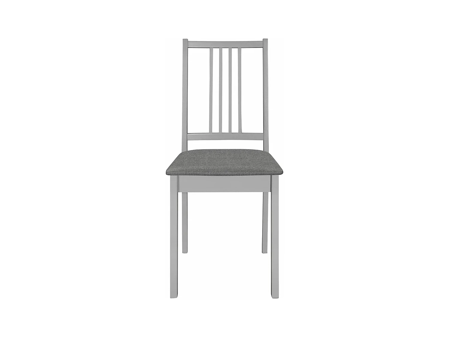 Esszimmerstühle mit Polstern 4 Stk. Grau Massivholz