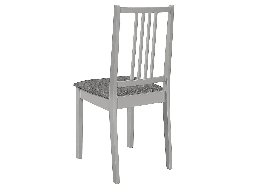 Cadeiras de jantar com almofadões 4 pcs madeira maciça cinzento