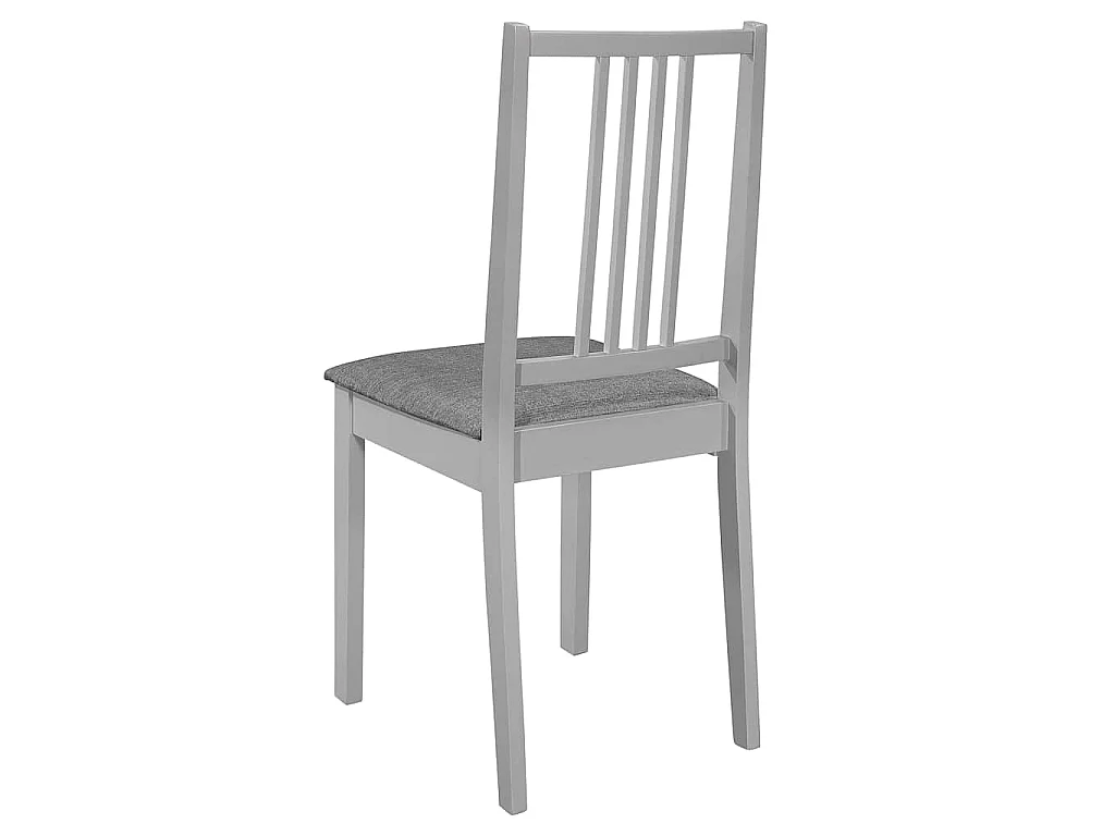 Esszimmerstühle mit Polstern 4 Stk. Grau Massivholz