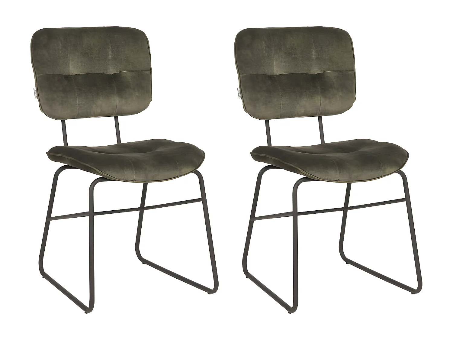 Chaises à manger lot de 2 Dez 49x60x87 cm vert chasseur