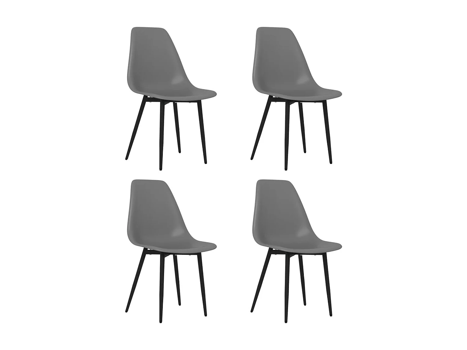 Chaises à manger lot de 4 gris PP