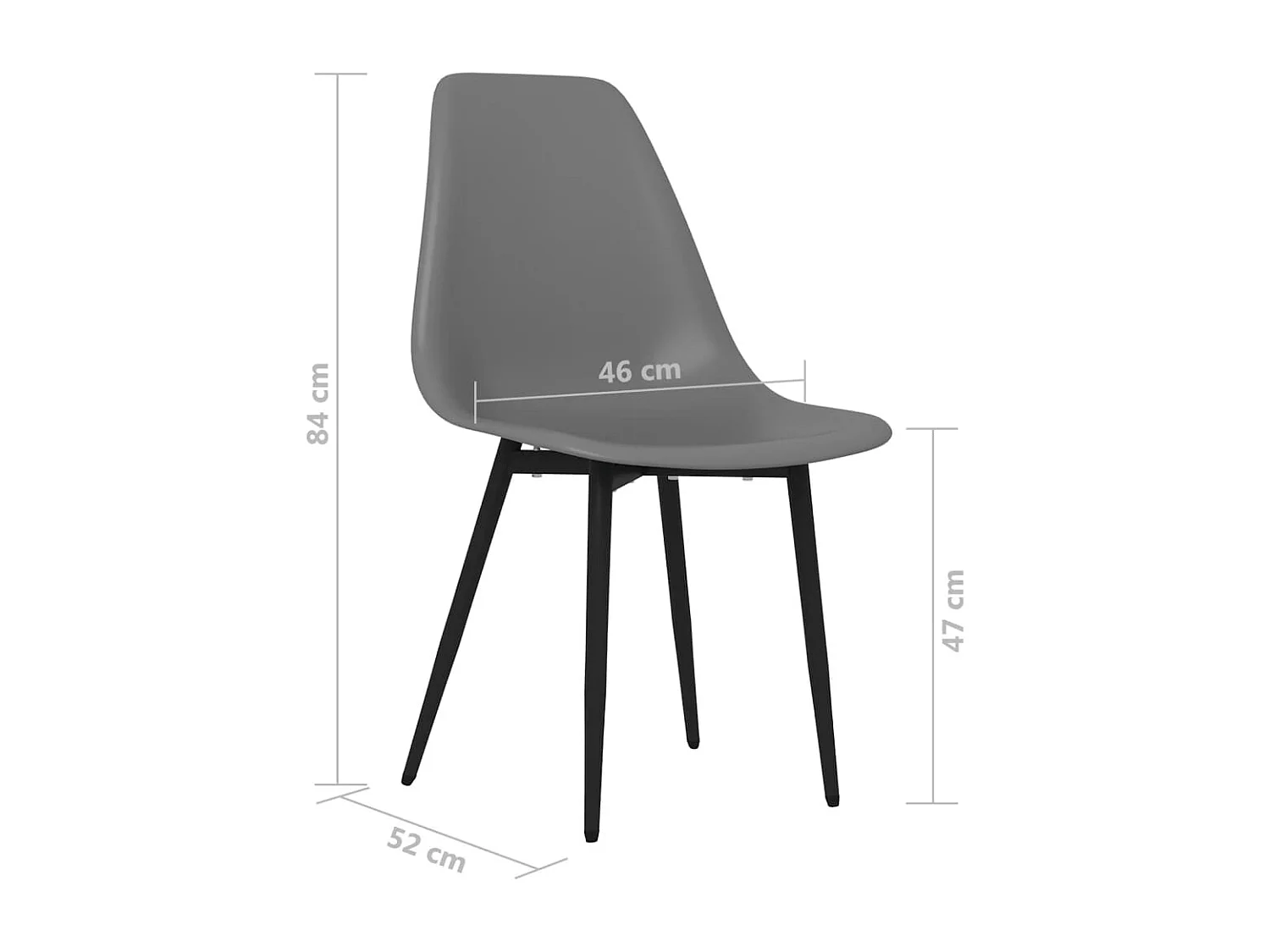 Chaises à manger lot de 4 gris PP