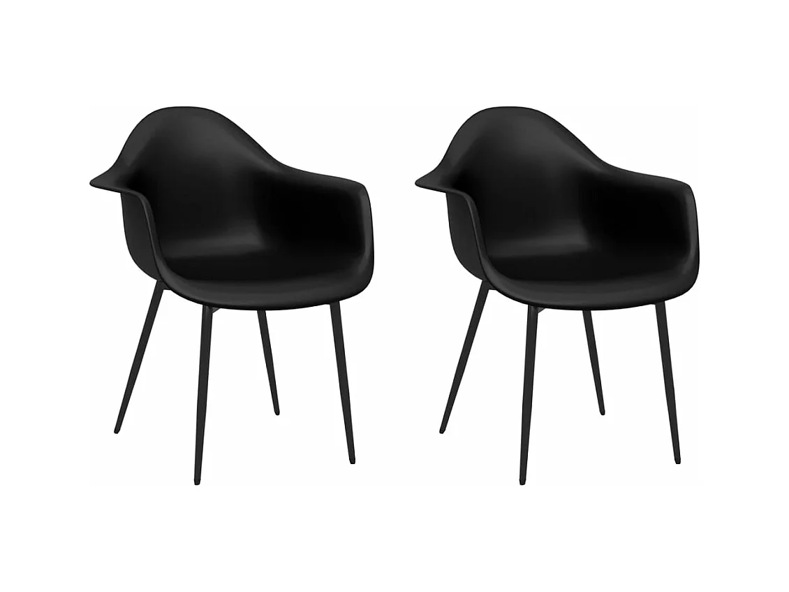 Eetkamerstoelen 2 st PP zwart